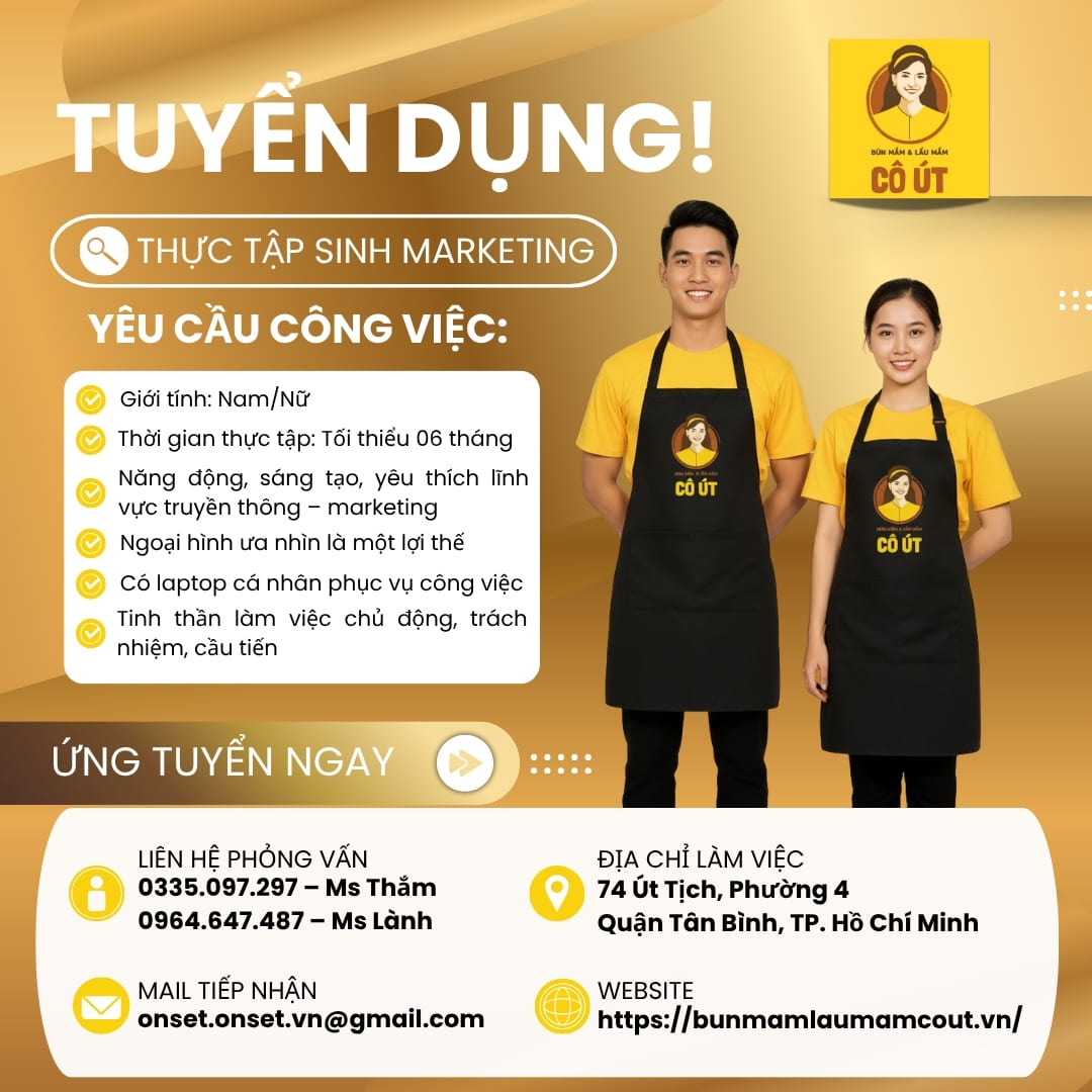 Tuyển Dụng Thực Tập Sinh Marketing